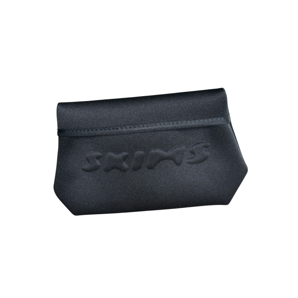 SKIMS Neoprene Makeup Bag OS Onyx Black Embossed Logo Cosmetic Pouch Travel